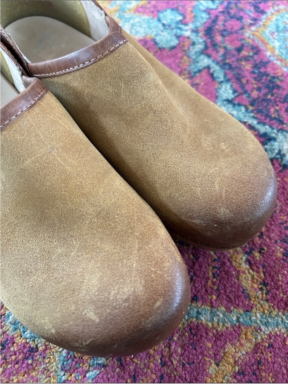 Dansko | Women’s Tan Burnished Suede Leather Brenna Classic Clogs Size 9 - Picture 9 of 16